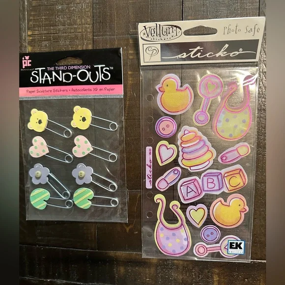 Baby scrapbook bundle - stickers, block letters, ribbon - Picture 5 of 11